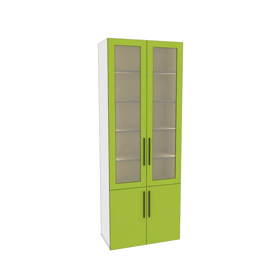 Шкаф книжный со стеклом L214S с подсветкой