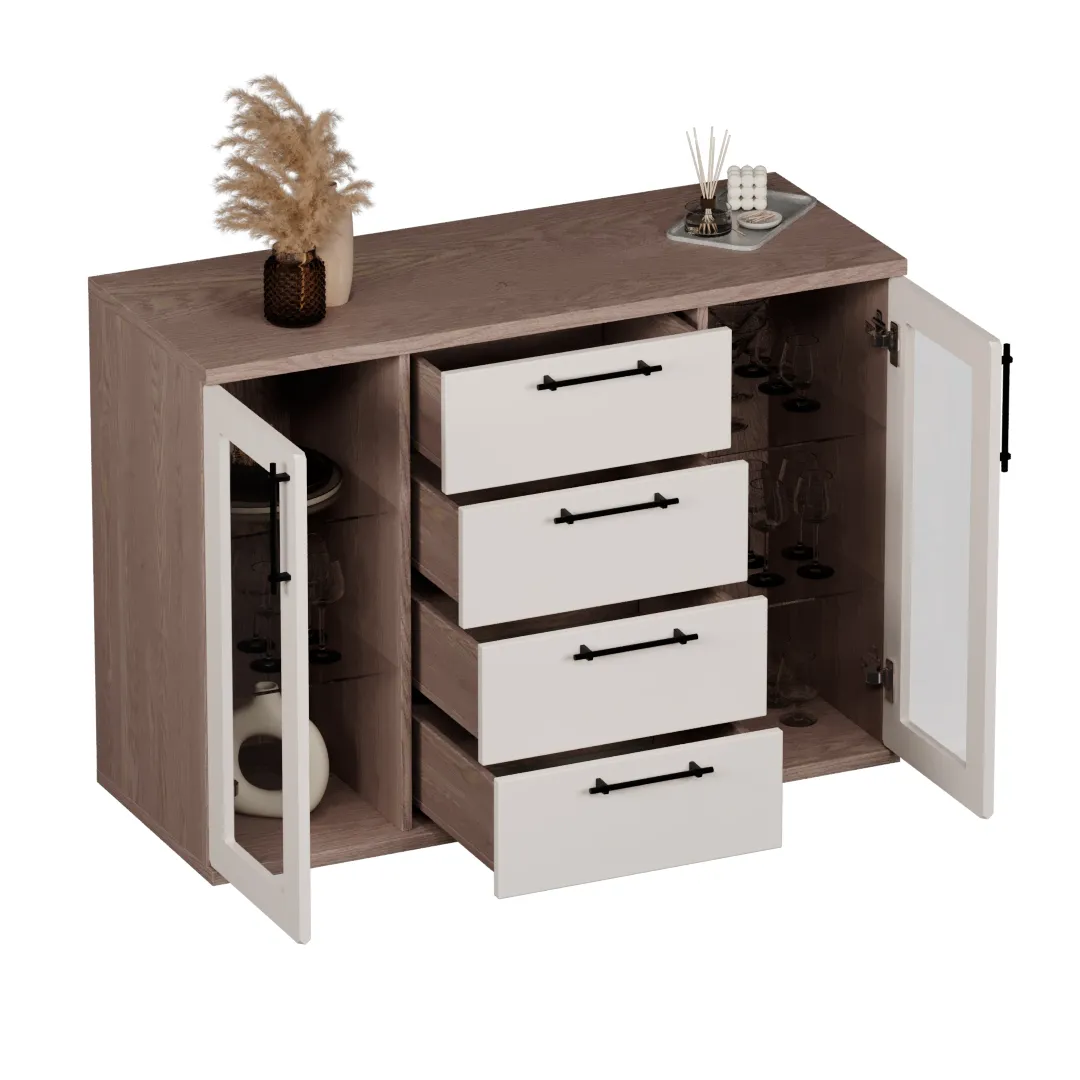 Комод со стеклянными полками P707.1