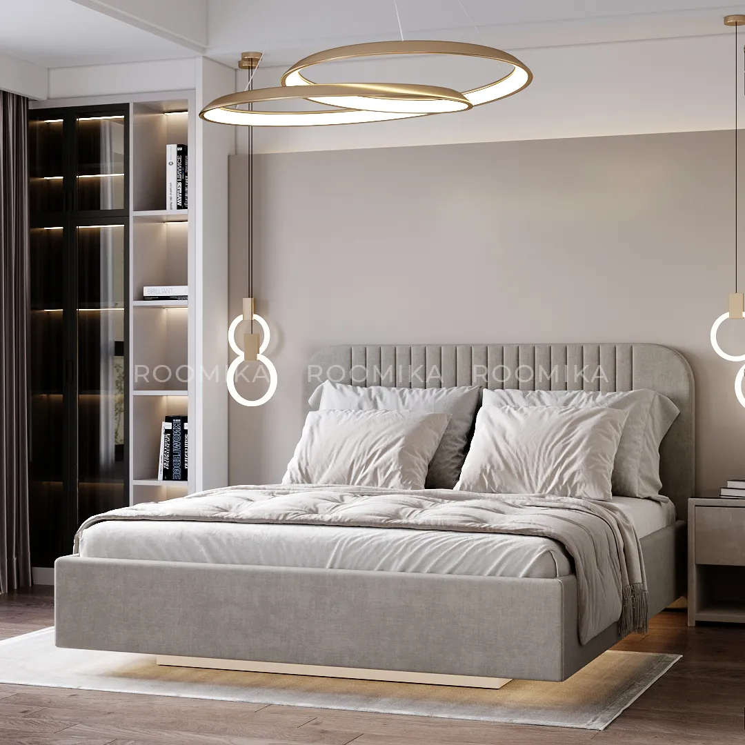 Кровать двуспальная мягкая ФЛАЙ с подъемным механизмом, 140x200