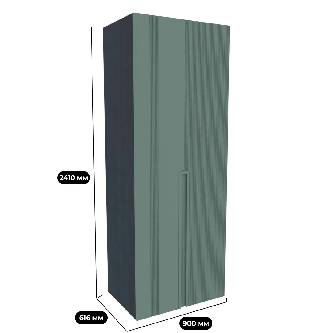 Шкаф 2 дверный, фрезерованные фасады в эмали LE210.60-4