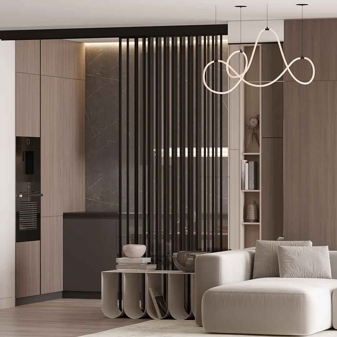 Раздвижная стеклянная перегородка для кухни GRACE 22