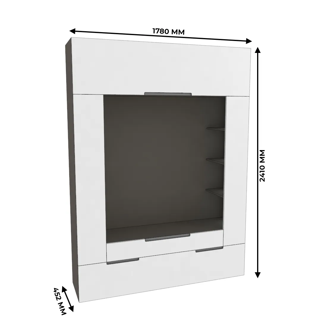 Секция для ТV с подсветкой, фасады в эмали LE406.44