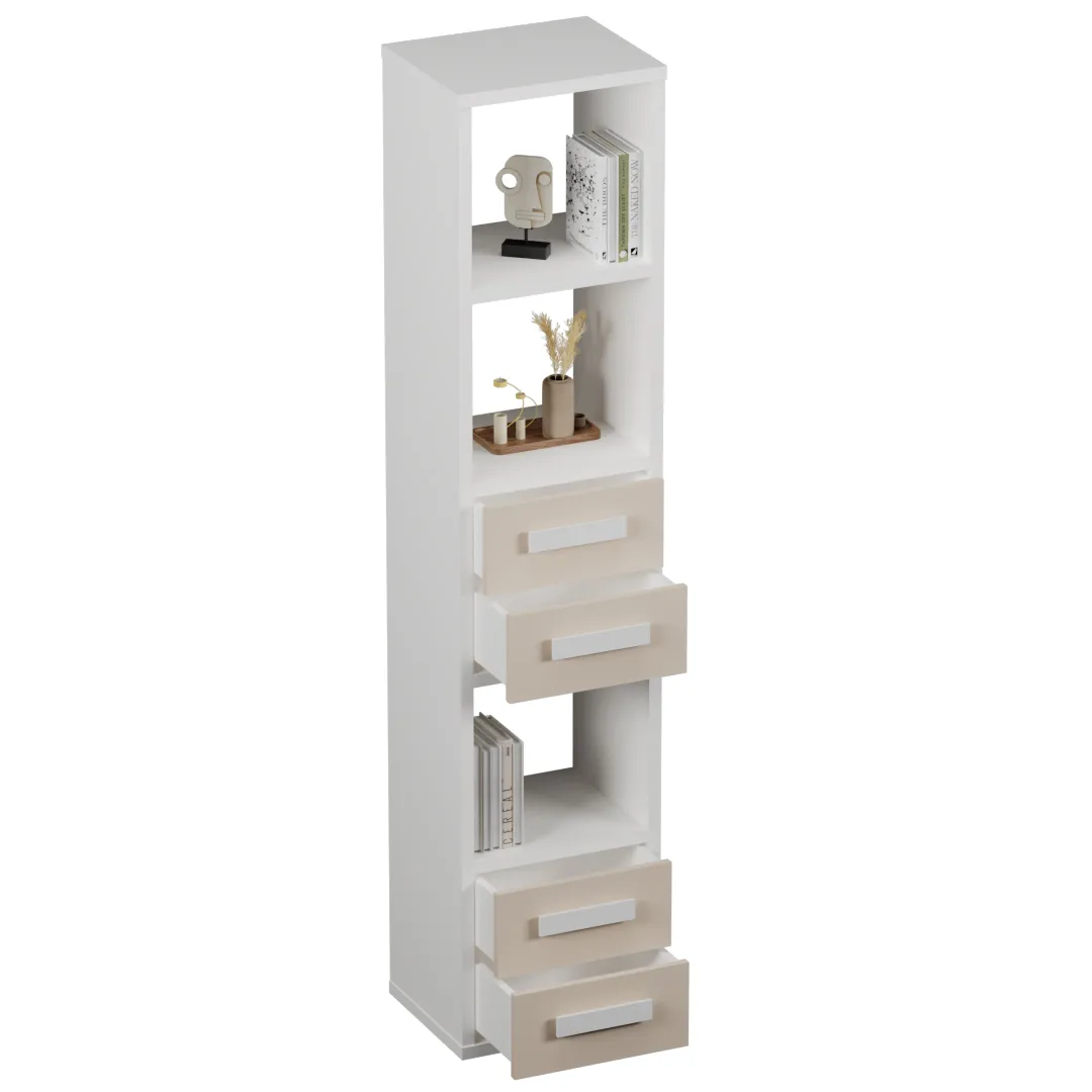 Cтеллаж сквозной книжный на 5 ниш с ящиками E805