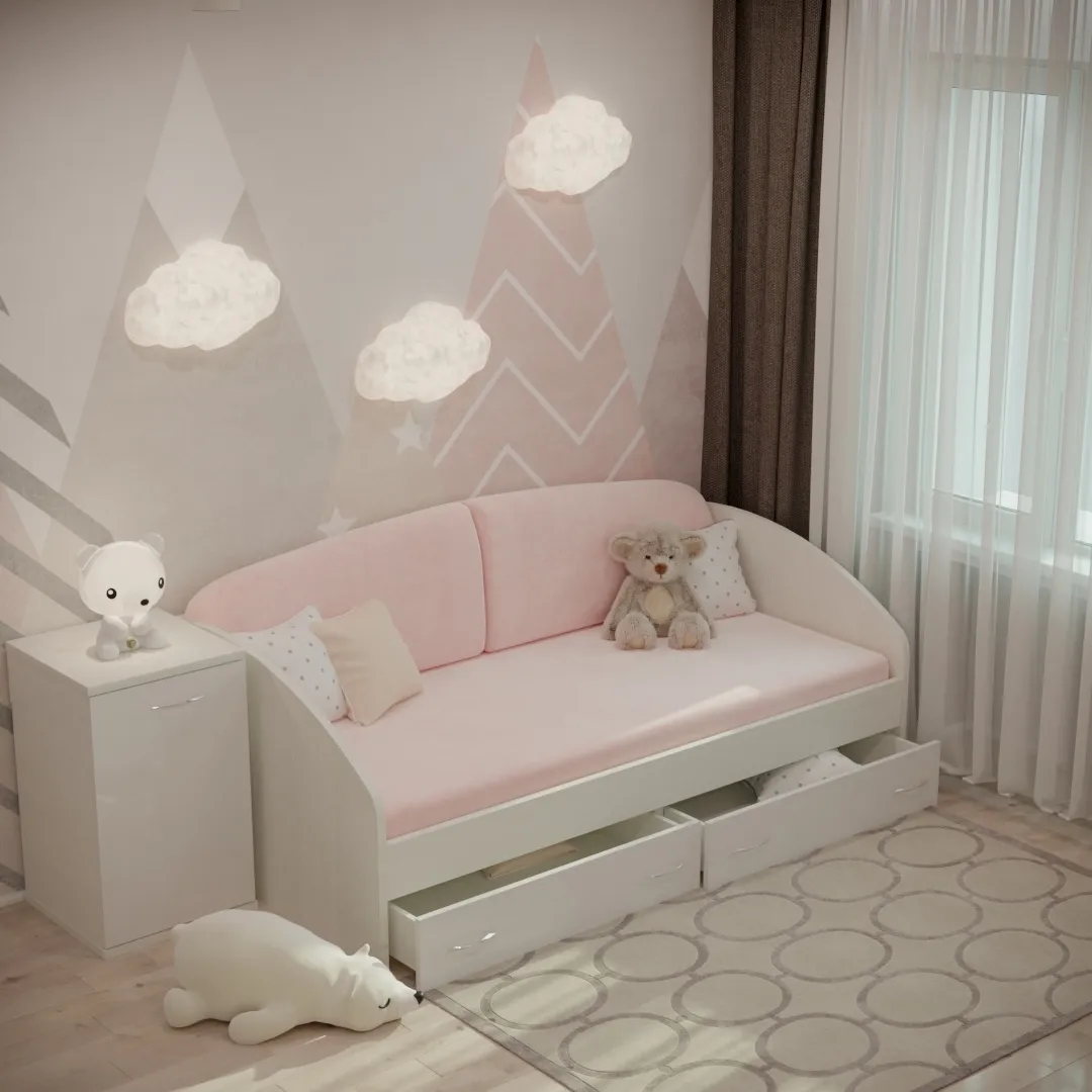 Кровать односпальная с ящиками P902N, 90x190