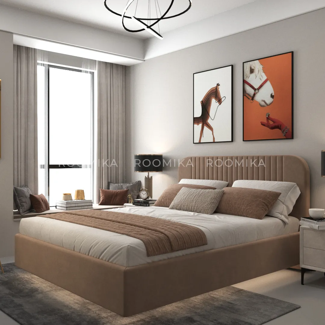 Кровать двуспальная мягкая FLY с подъемным механизмом, 200x200