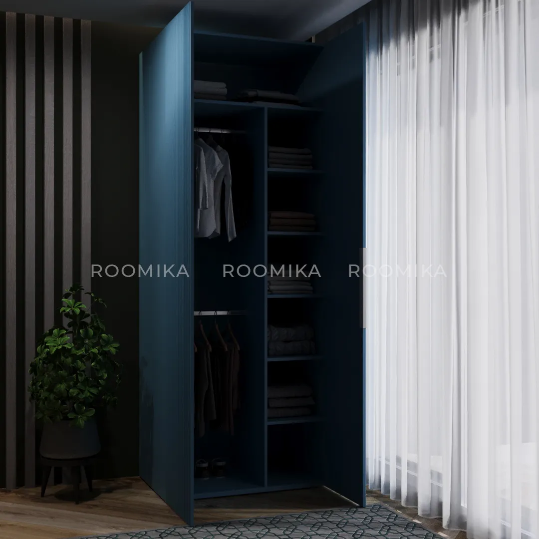 Шкаф 2 дверный, фрезерованные фасады в эмали LE-210.60-4