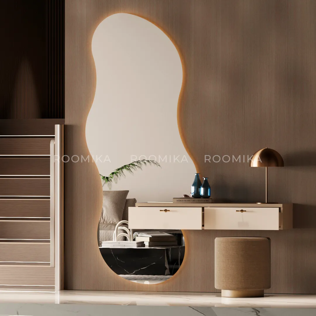 Зеркало L165 с туалетным столиком L515 с подсветкой L/R