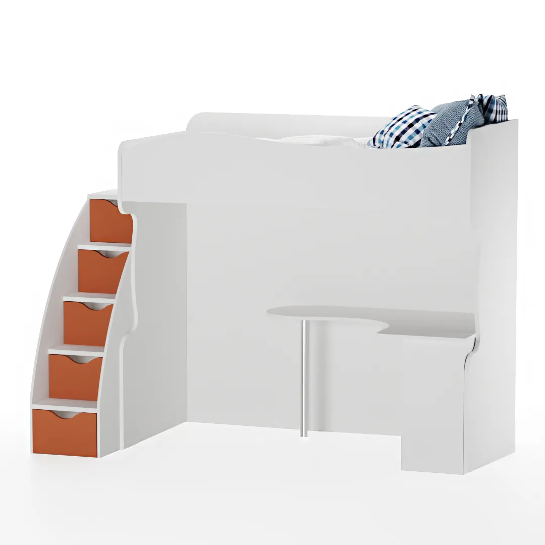Кровать-чердак с рабочей зоной и лестницей P907, 90x200 Кровать-чердак с рабочей зоной и лестницей P907, 90x200