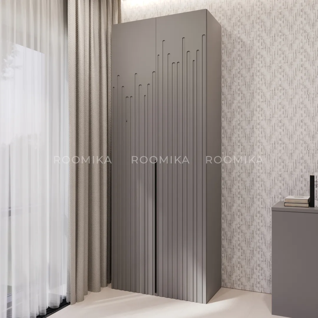 Шкаф 2 дверный, фрезерованные фасады в эмали LE210.44-4