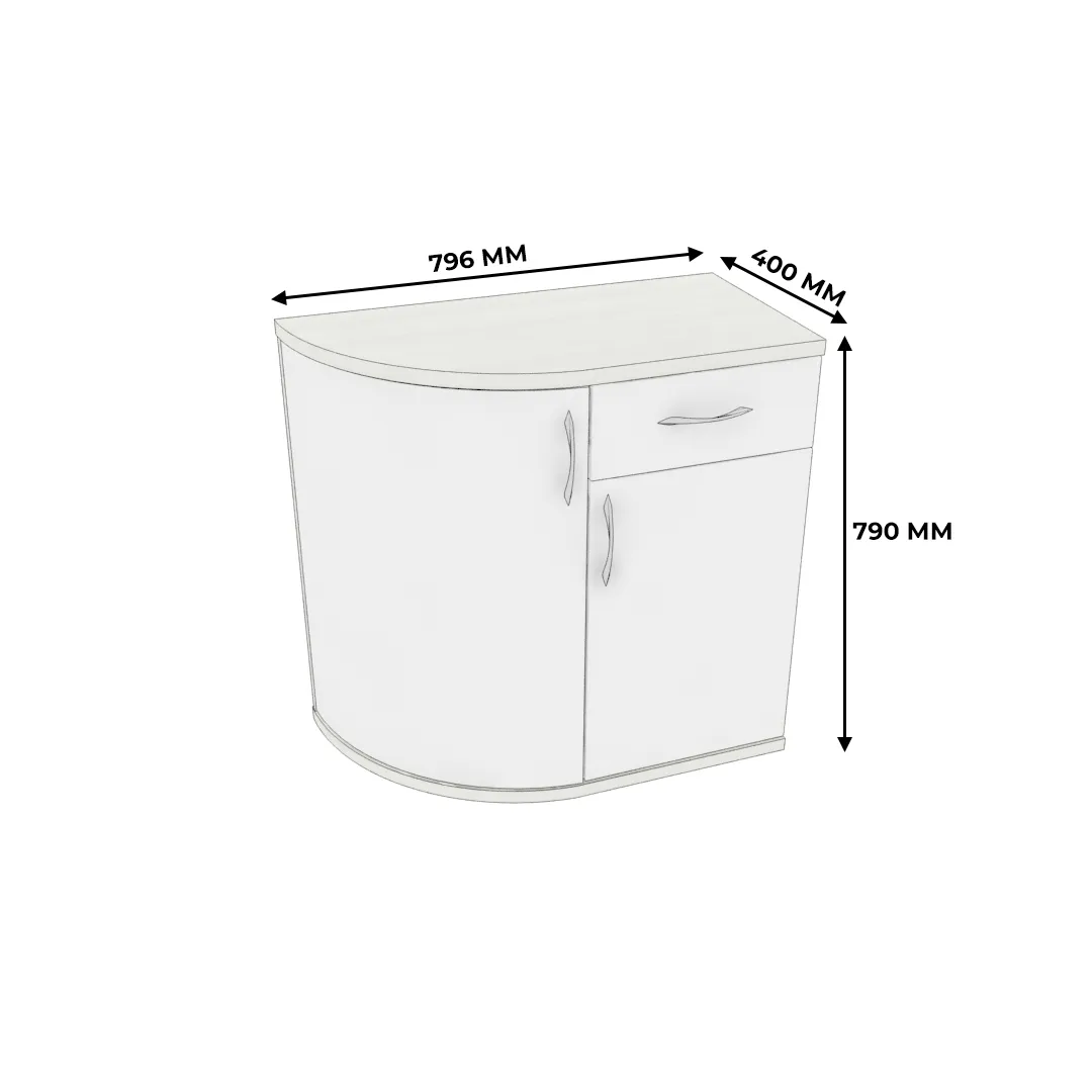 Тумба с ящиком радиусная P872 L/R
