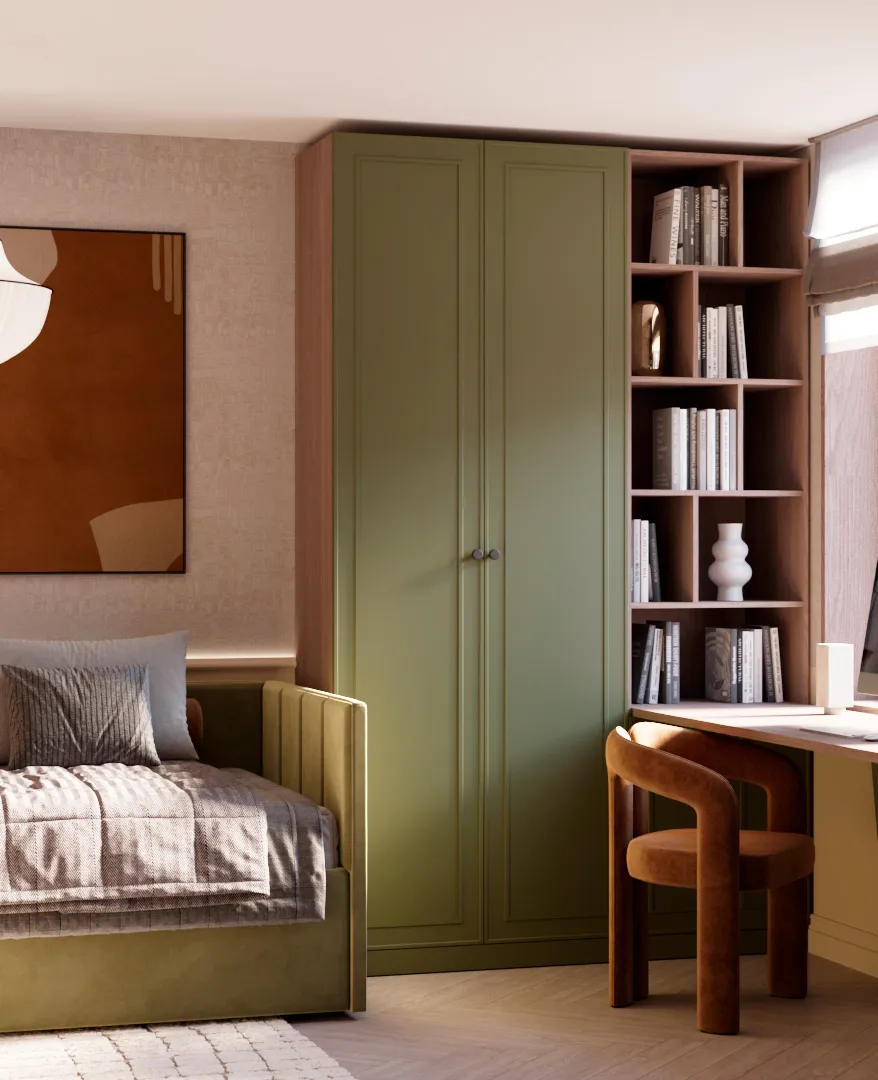 Шкаф книжный для встройки столешницы в эмали A2228.44