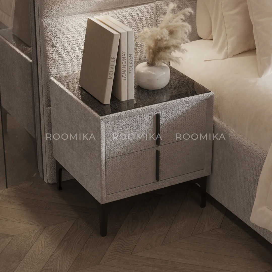 Cпальня с мягкой кроватью Versal и мягкими тумбами 203