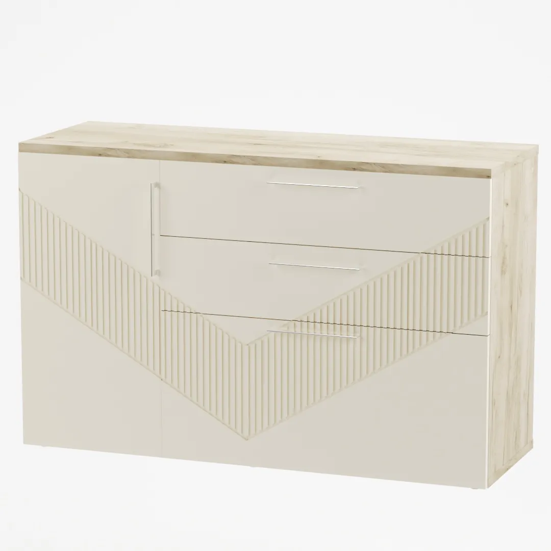 Комод с фрезерованными фасадами в эмали LE706 L/R