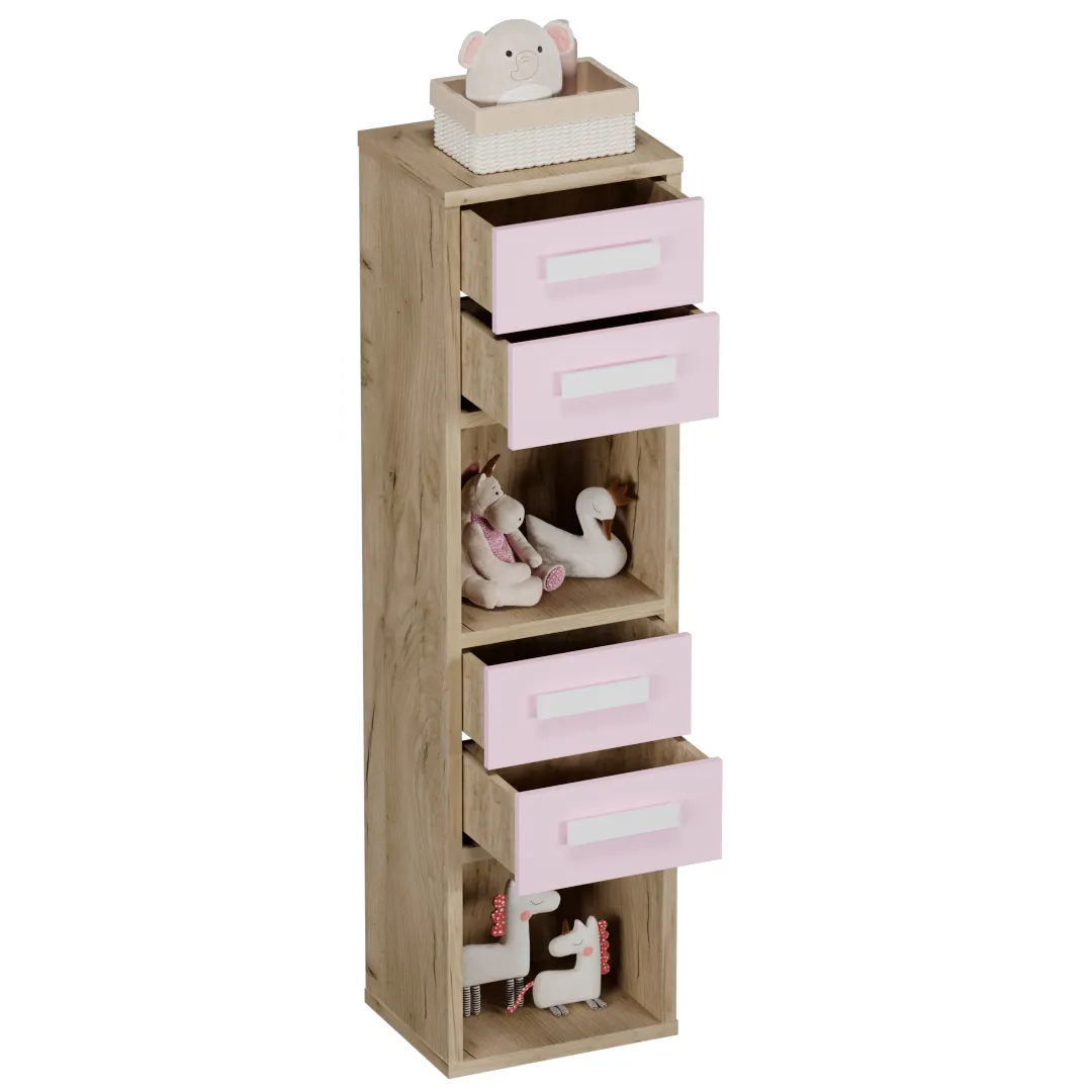 Cтеллаж сквозной книжный на 4 ниши с фасадом E804