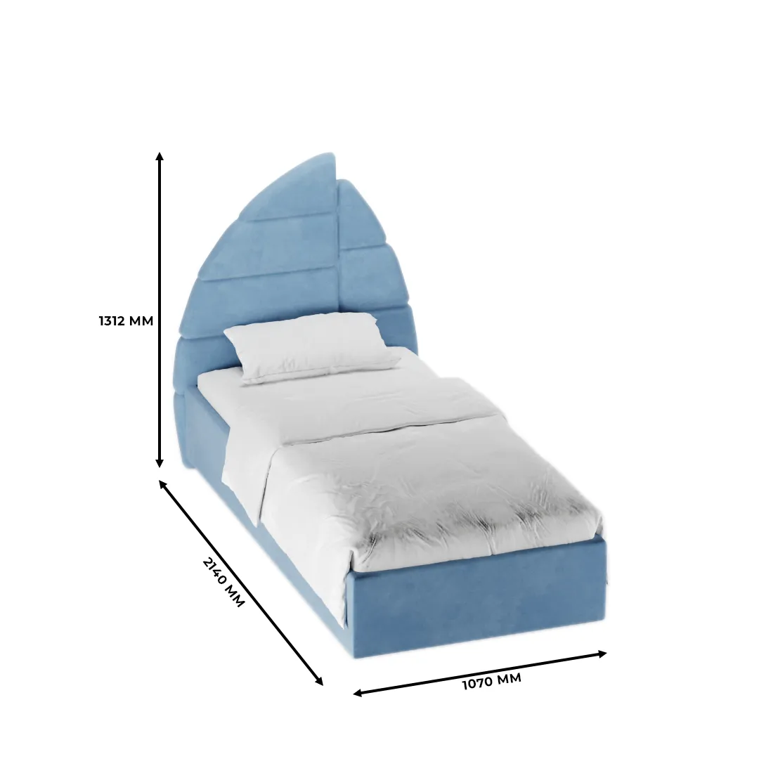 Кровать односпальная мягкая ПАРУС с подъемным механизмом, 90х200