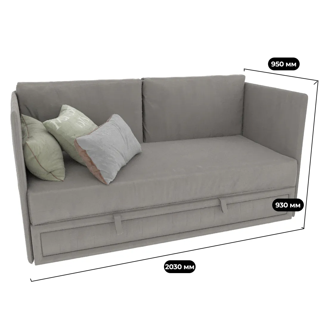 Раскладной диван с обивкой выкатной части БЕРГАМО BER-1900