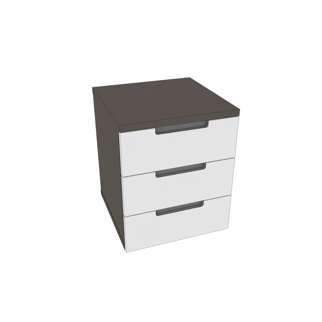 Тумба прикроватная 3 ящика, фасады в эмали LE703