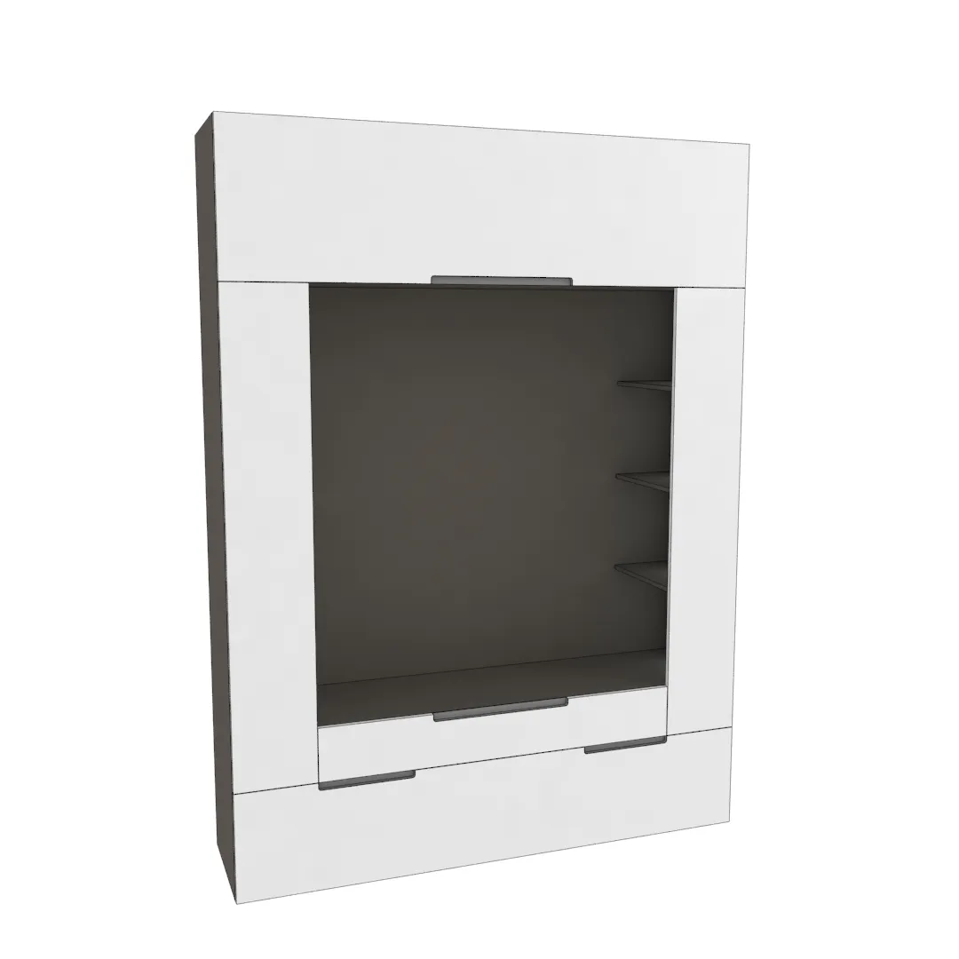 Секция для ТV с подсветкой, фасады в эмали LE406.44