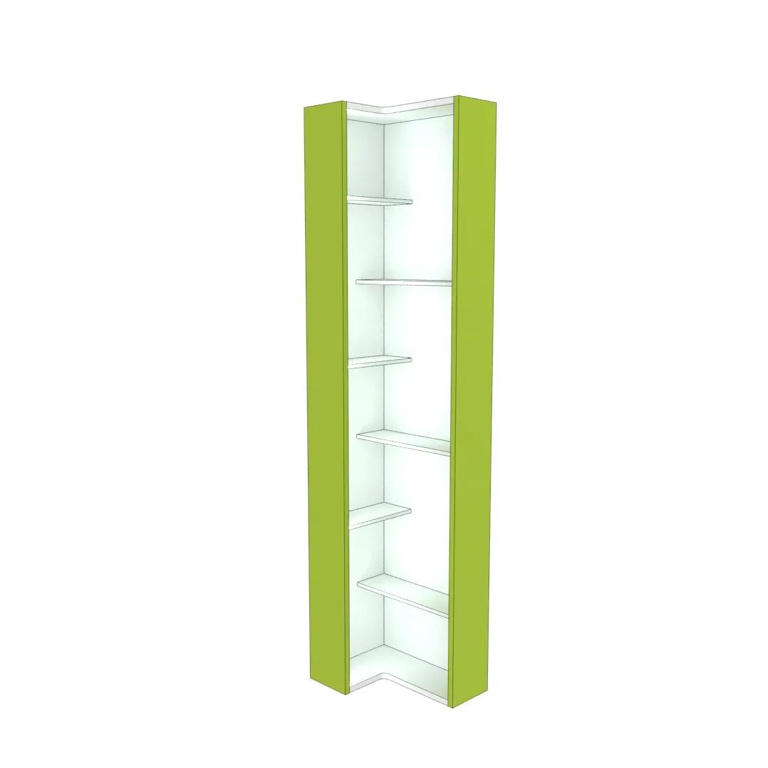 Стеллаж завершающий угловой разносторонний  с подсветкой L230.60 L/R