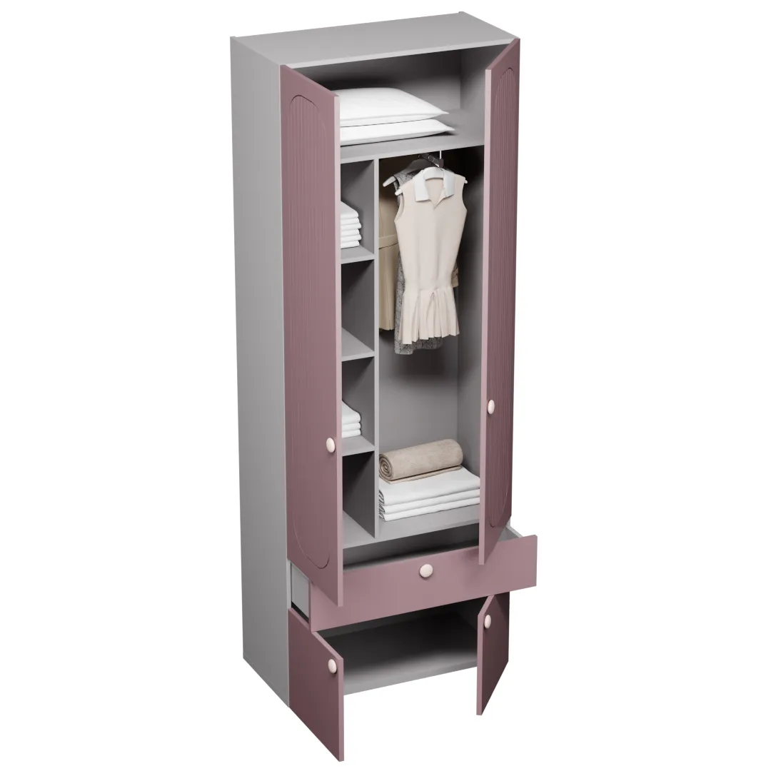 Шкаф, фрезерованные фасады в эмали LE235.44