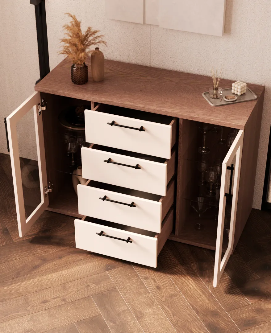 Комод со стеклянными полками P707.1