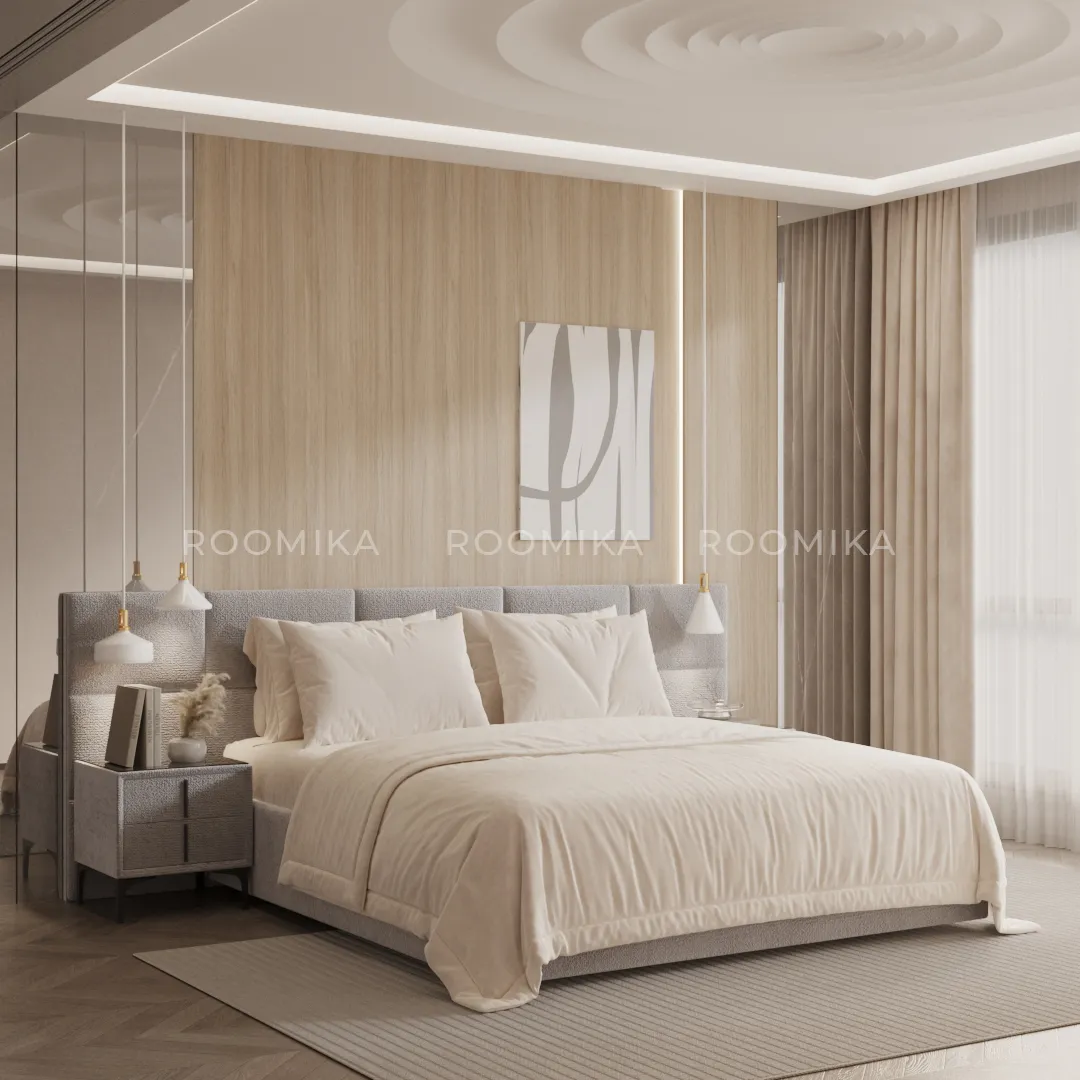 Cпальня с мягкой кроватью Versal и мягкими тумбами 203