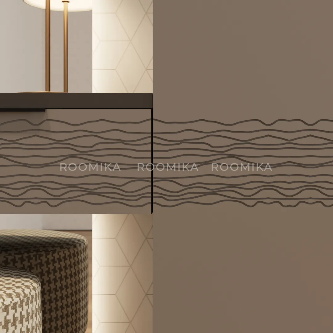 Шкаф 2 дверный, фрезерованные фасады в эмали LE210.60-1