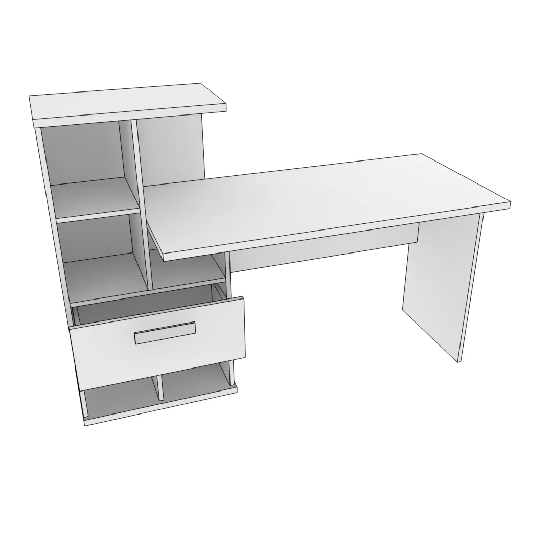 Рабочий стол со встроенным стеллажом HOF421