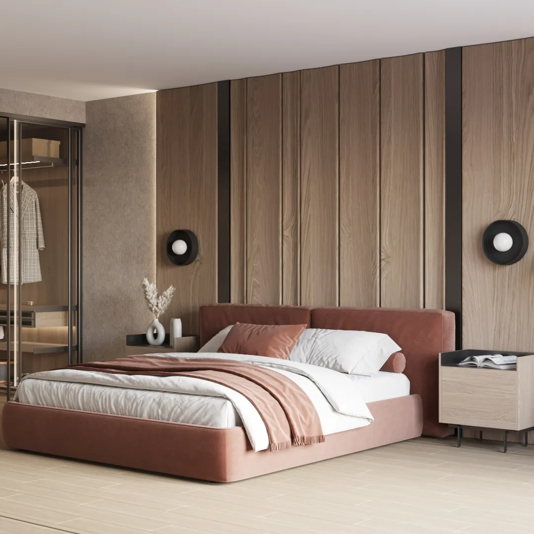 Спальня с контрасной кроватью №6