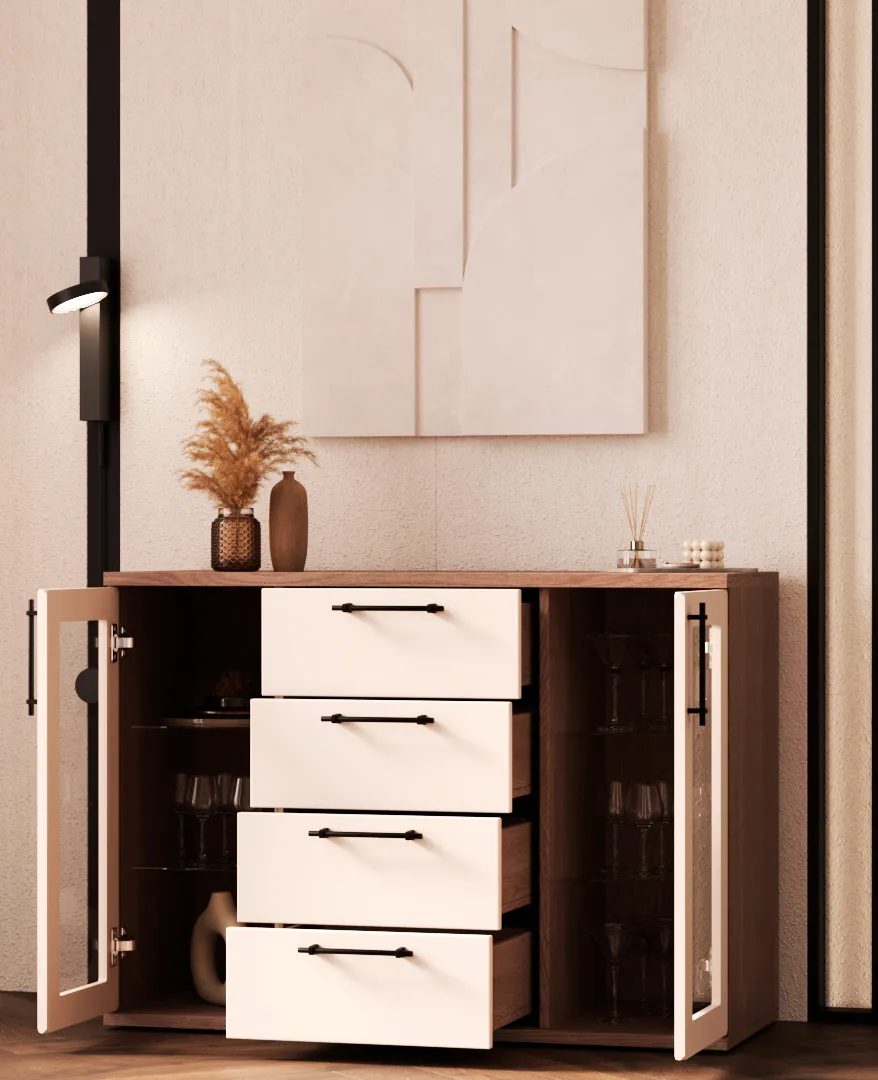 Комод со стеклянными полками P707.1