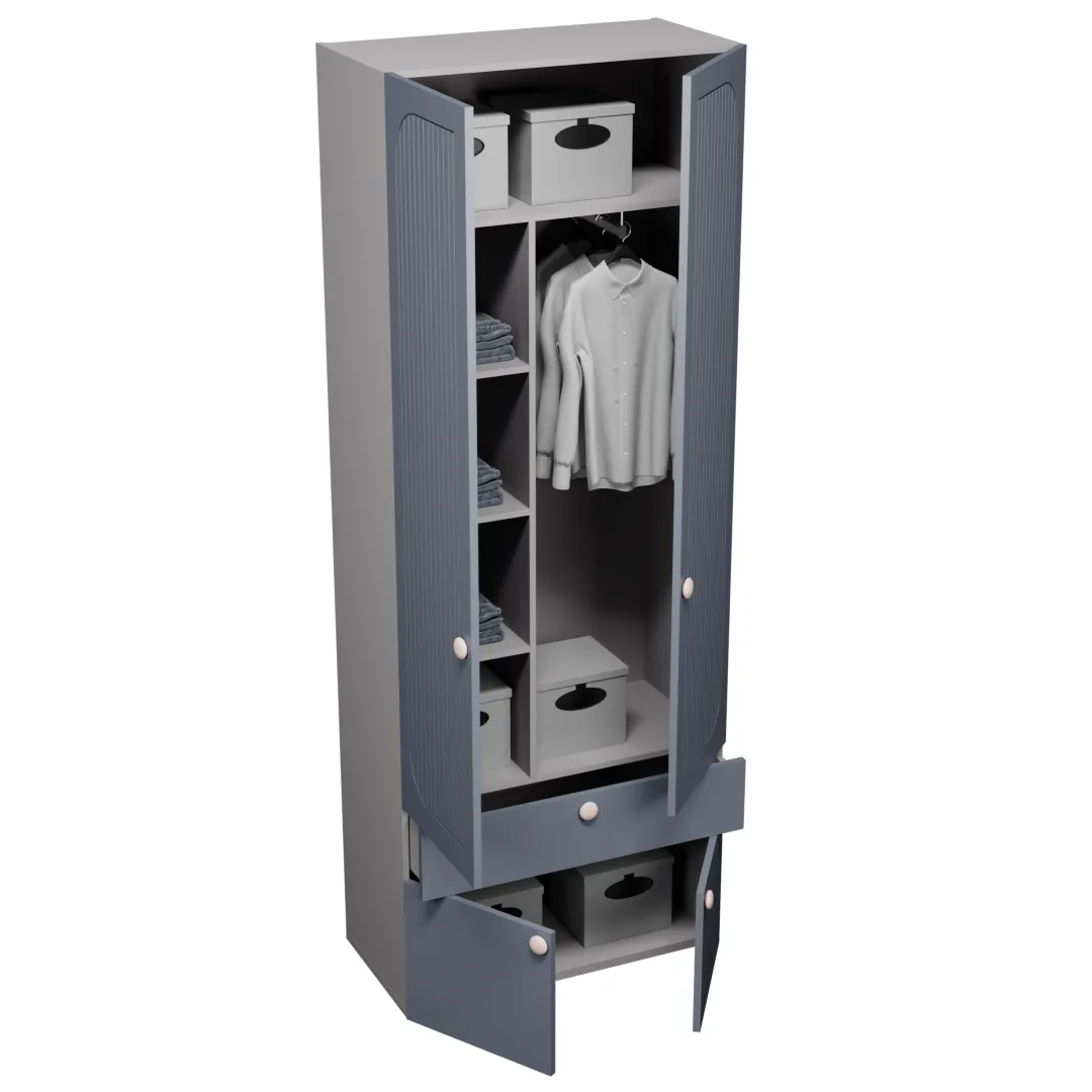 Шкаф, фрезерованные фасады в эмали LE235.44