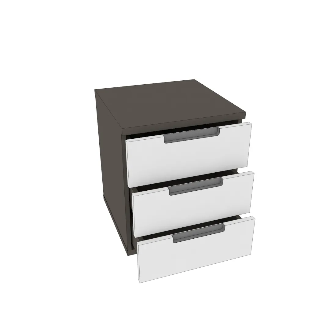 Тумба прикроватная 3 ящика, фасады в эмали LE703