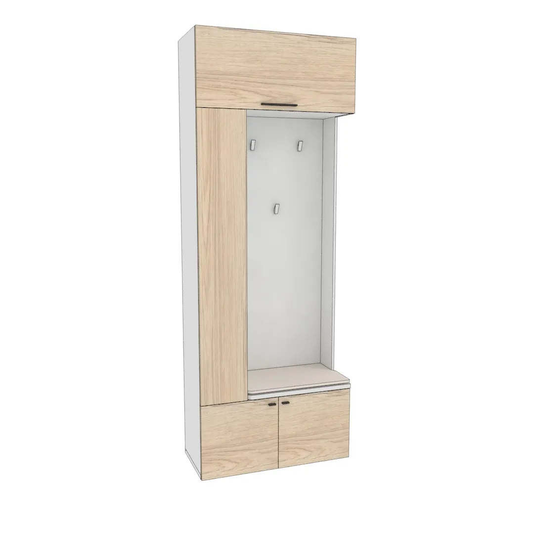 Секция с вешалкой и полками с подсветкой L409 L/R Секция с вешалкой и полками с подсветкой L409 L/R