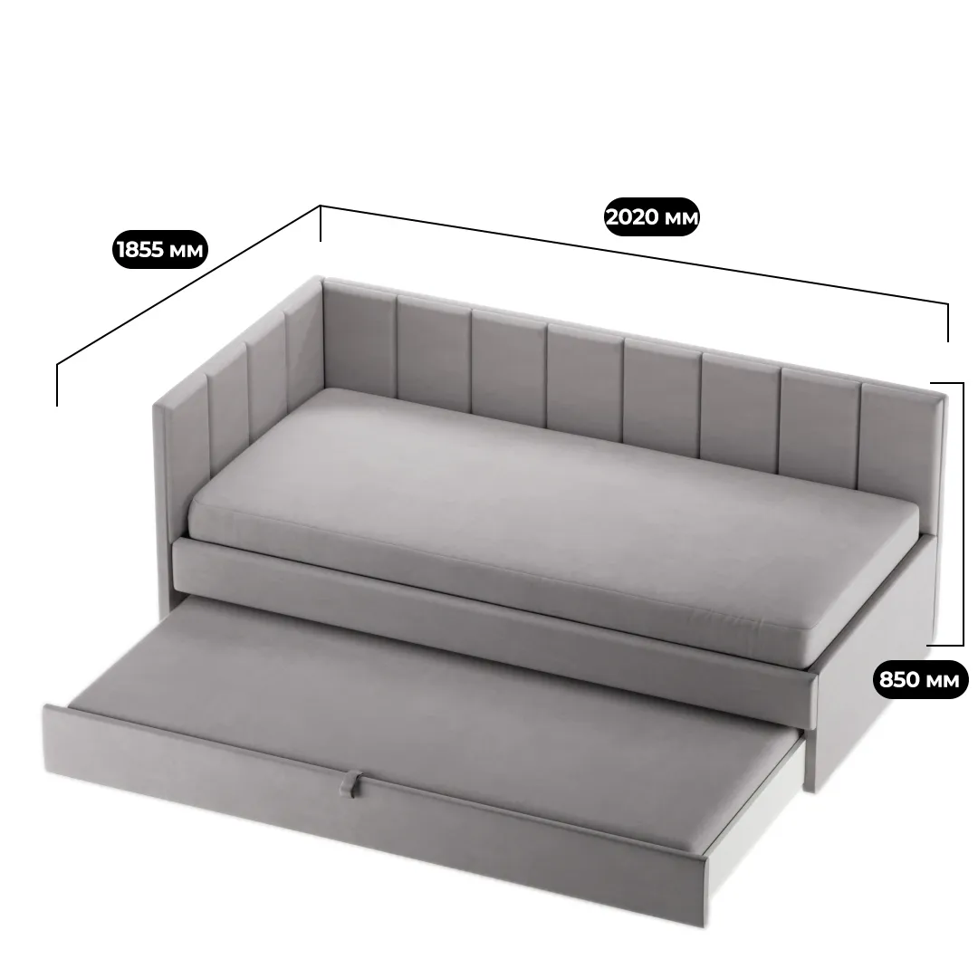 Кровать со вторым выдвижным спальным местом LINE М2