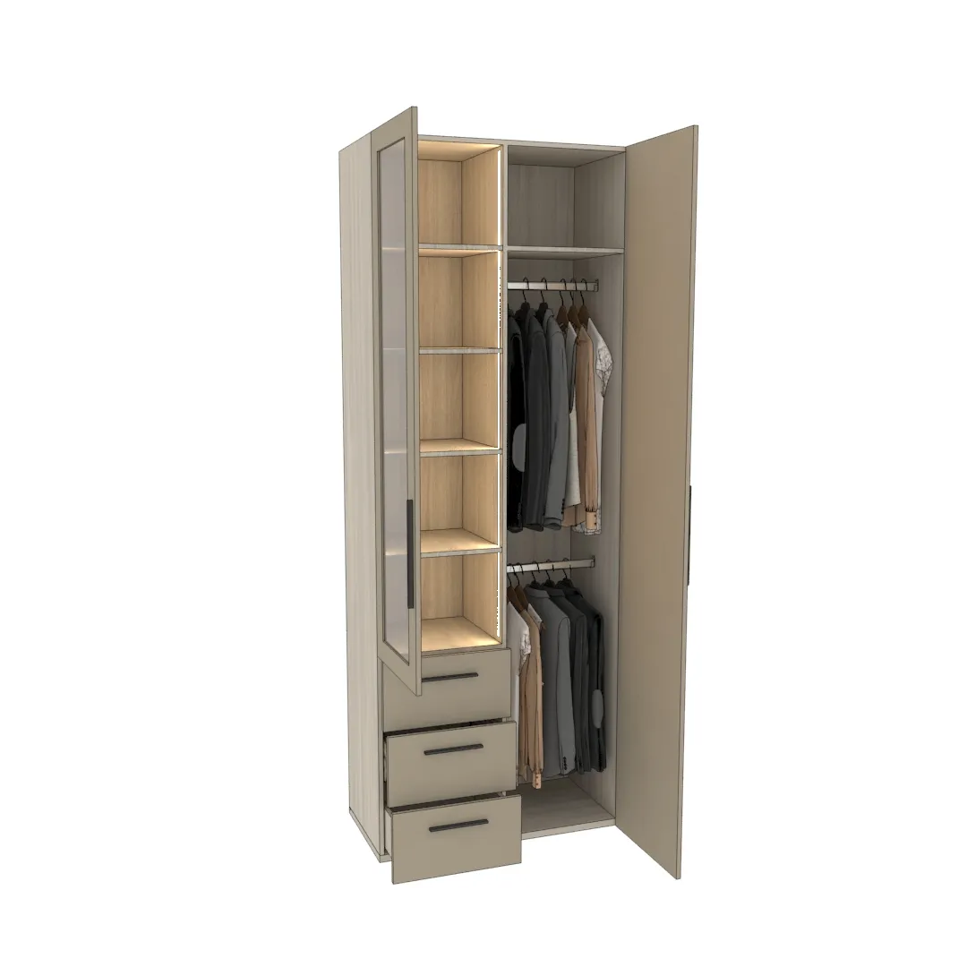 Шкаф комбинированный со стеклом с подсветкой L215S L/R