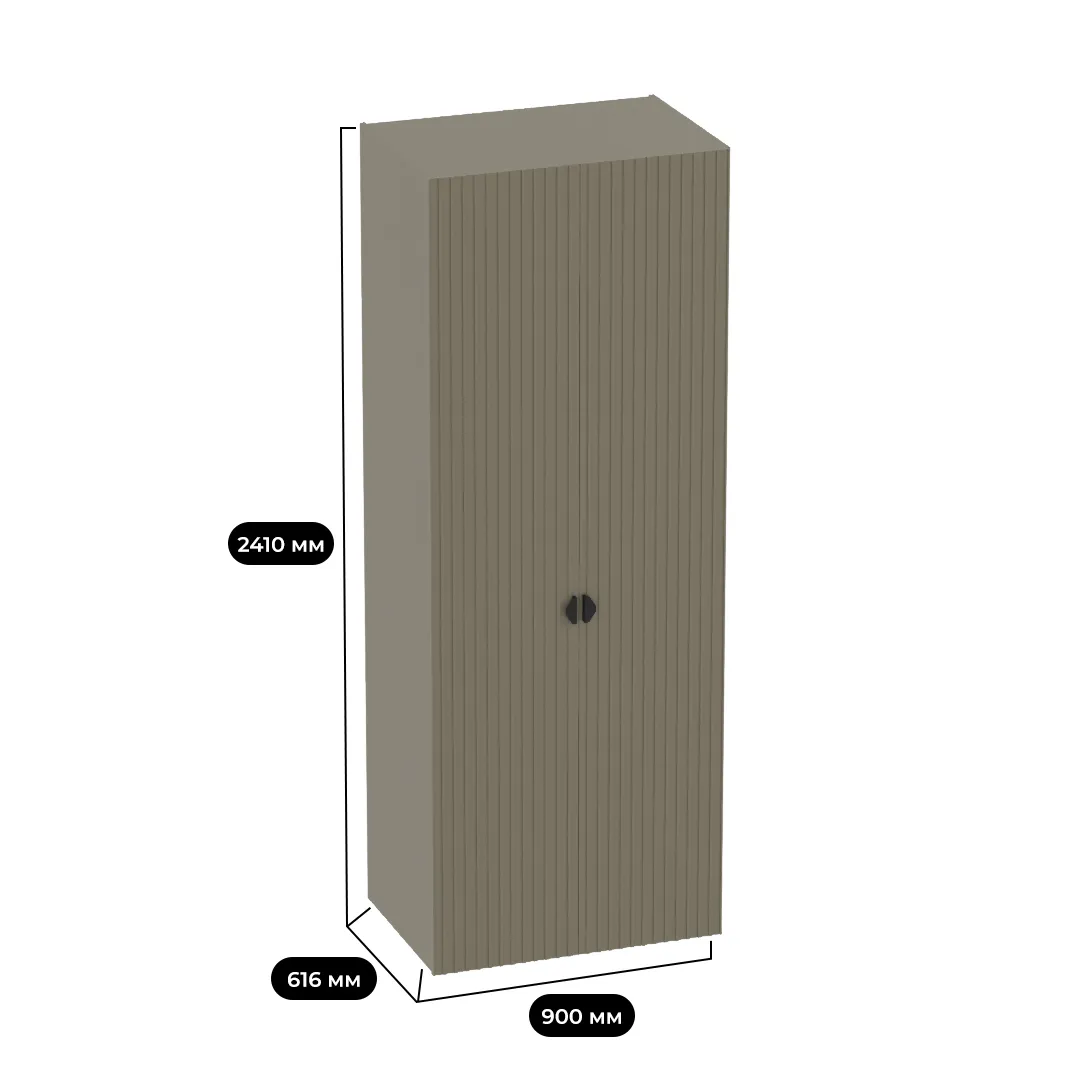 Шкаф 2 дверный, фрезерованные фасады в эмали LE-210.60-2