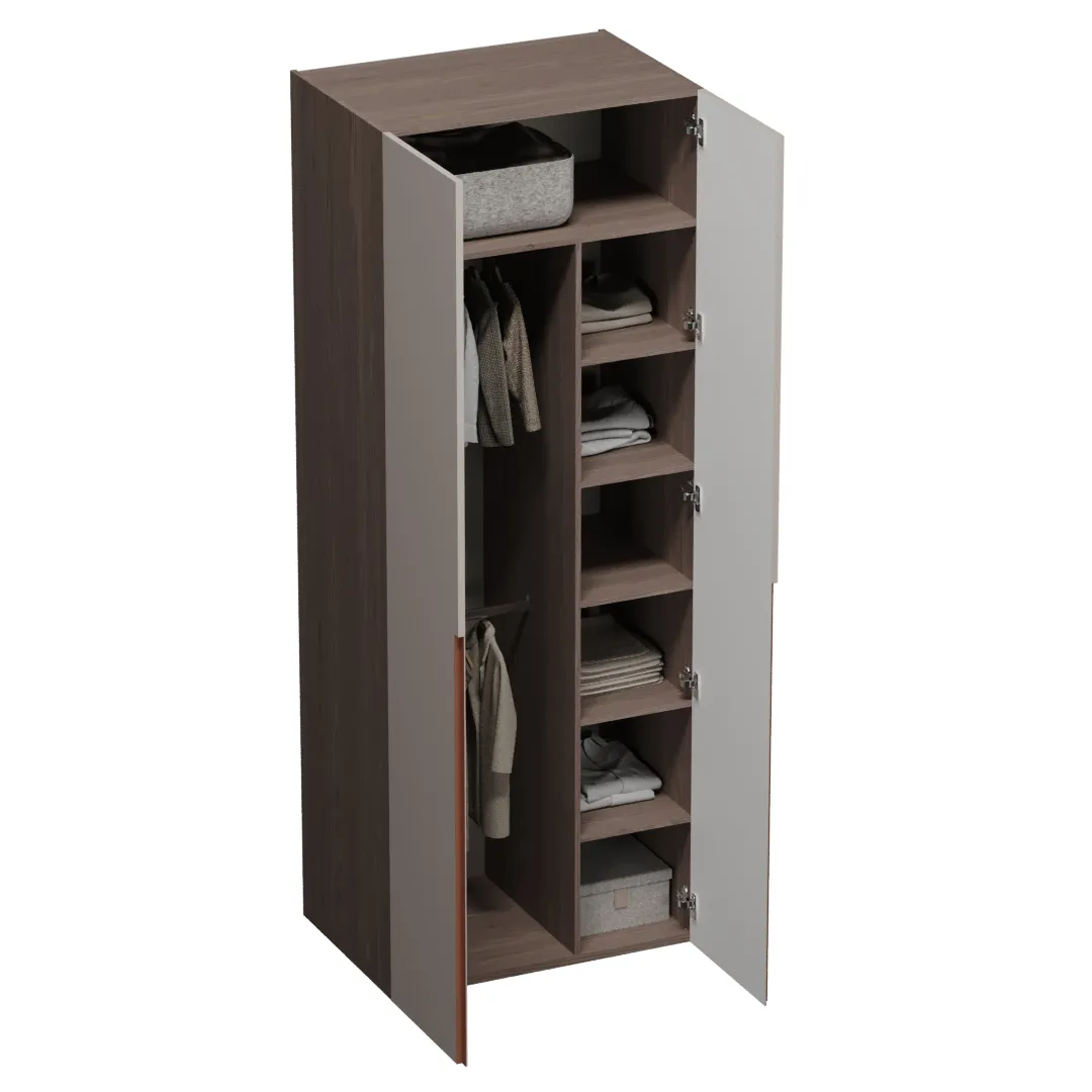 Шкаф двухдверный глубокий, фасады в эмали LE210.60-4