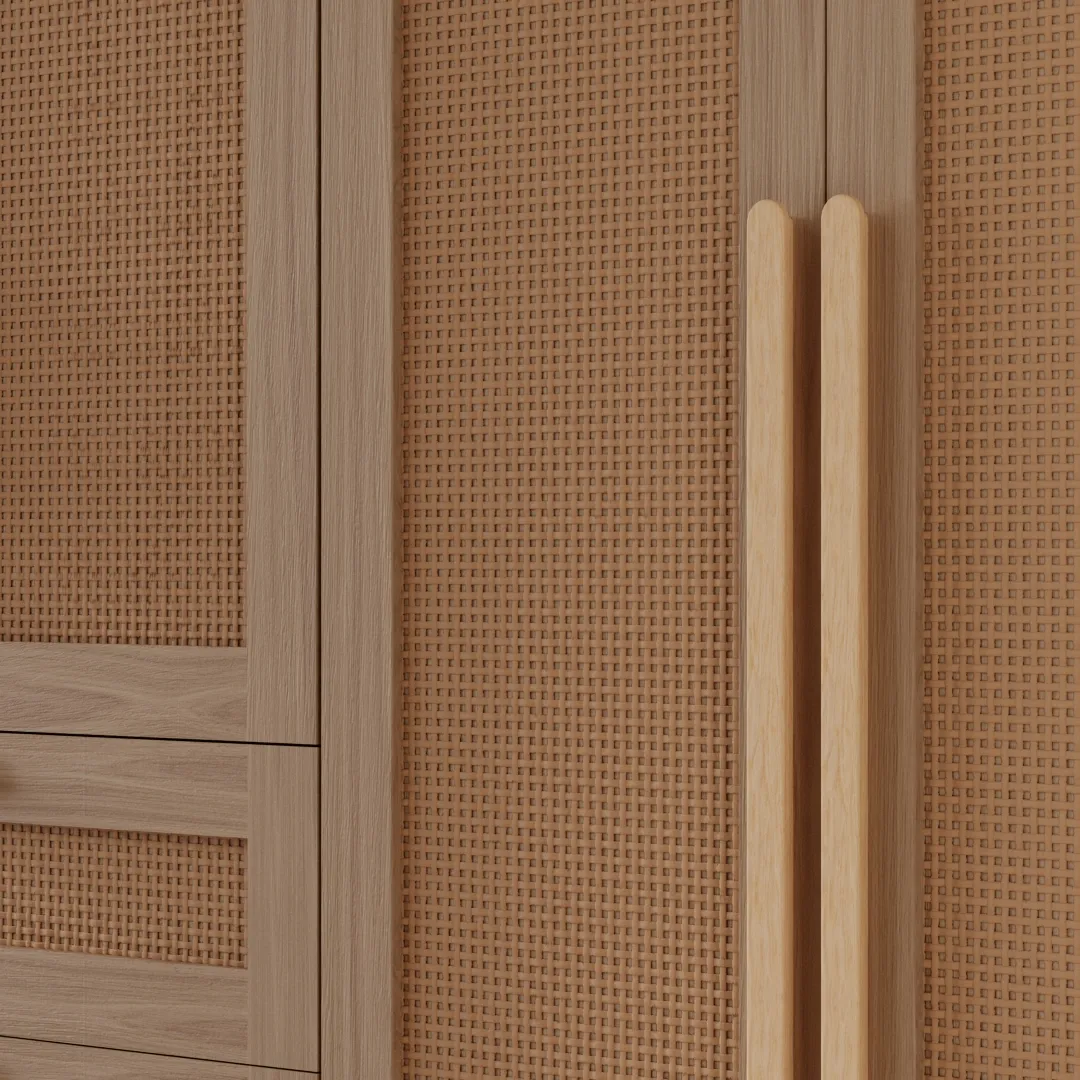 Шкафная группа, фасады натуральный ротанг Lazio 16
