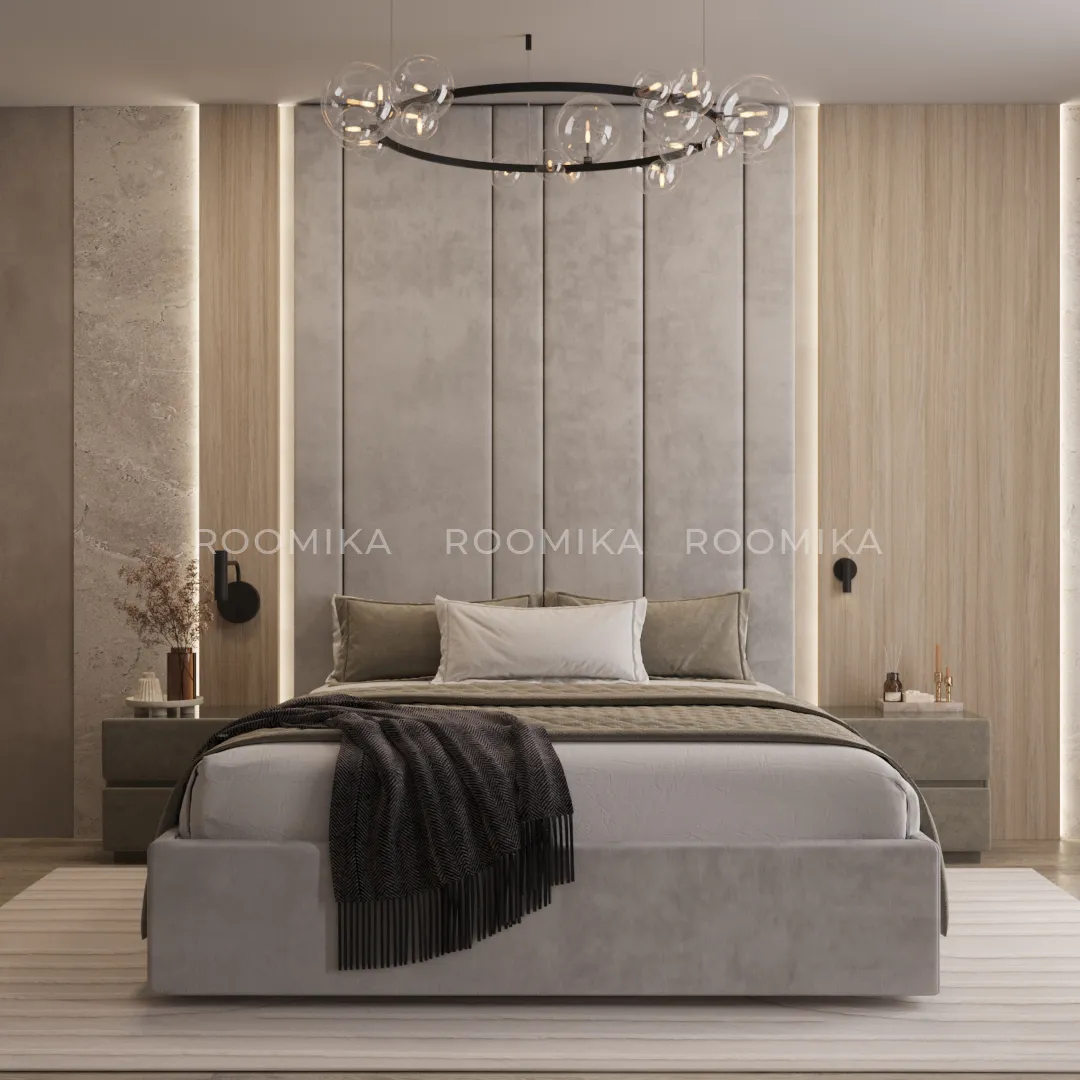 Мягкая кровать-подиум с коробом для хранения, 140x200