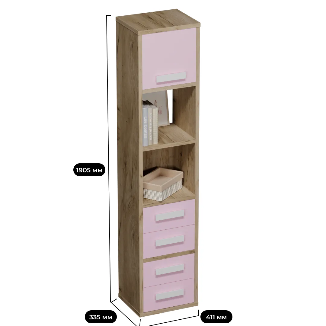 Cтеллаж сквозной книжный на 5 ниш E805