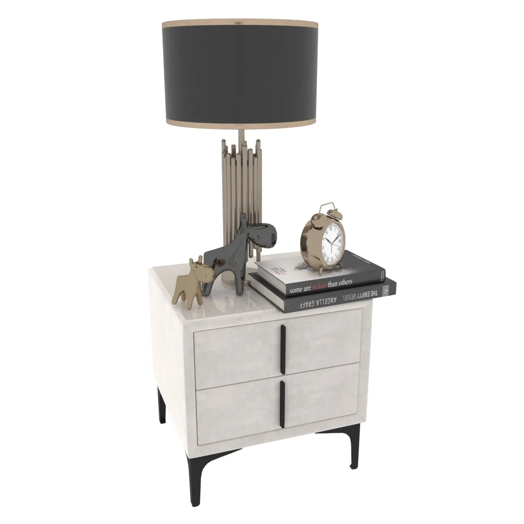 Тумба прикроватная мягкая, стекло прозрачное, ножки черные ГРЕЙС752