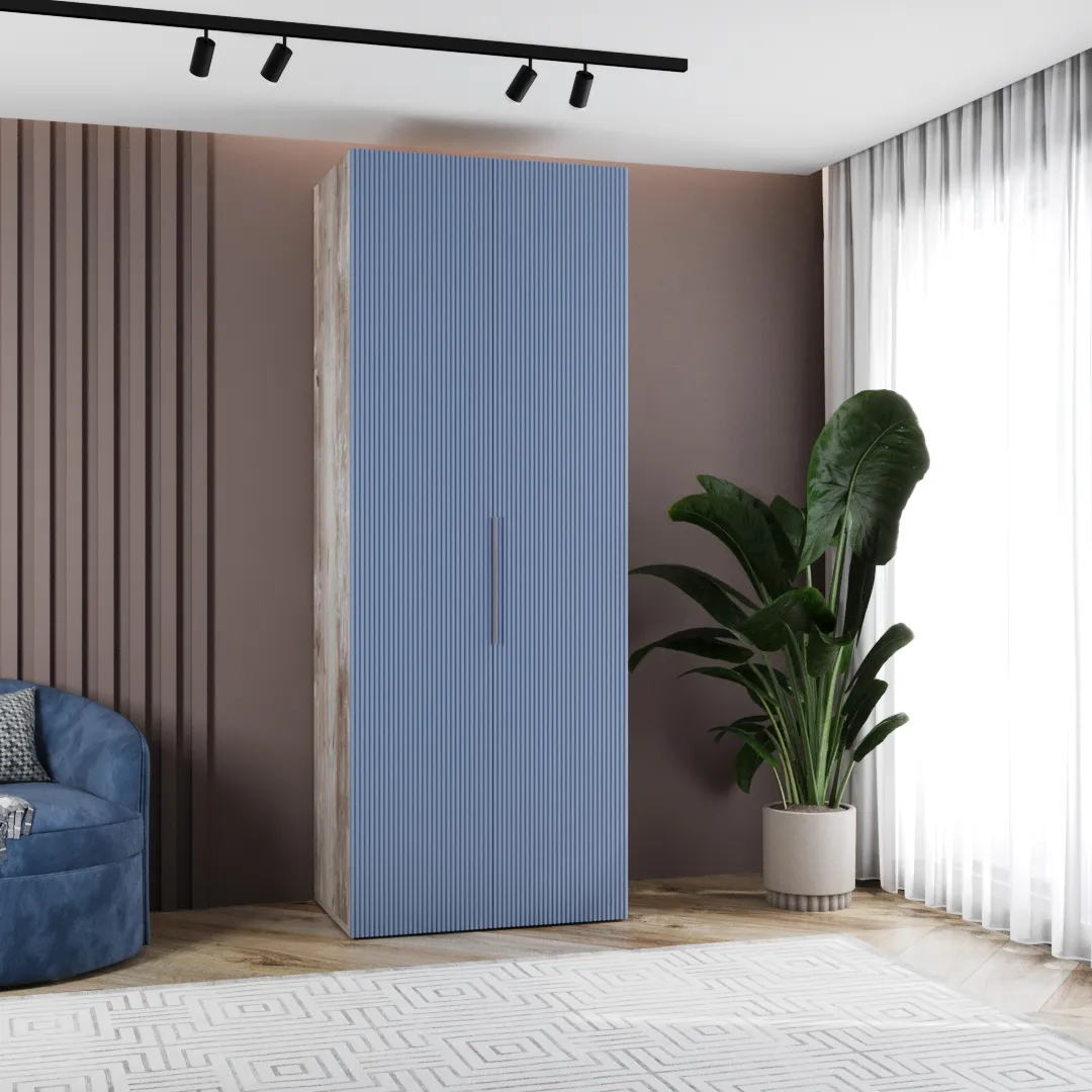 Шкаф 2 дверный, фрезерованные фасады в эмали LE210.60-4