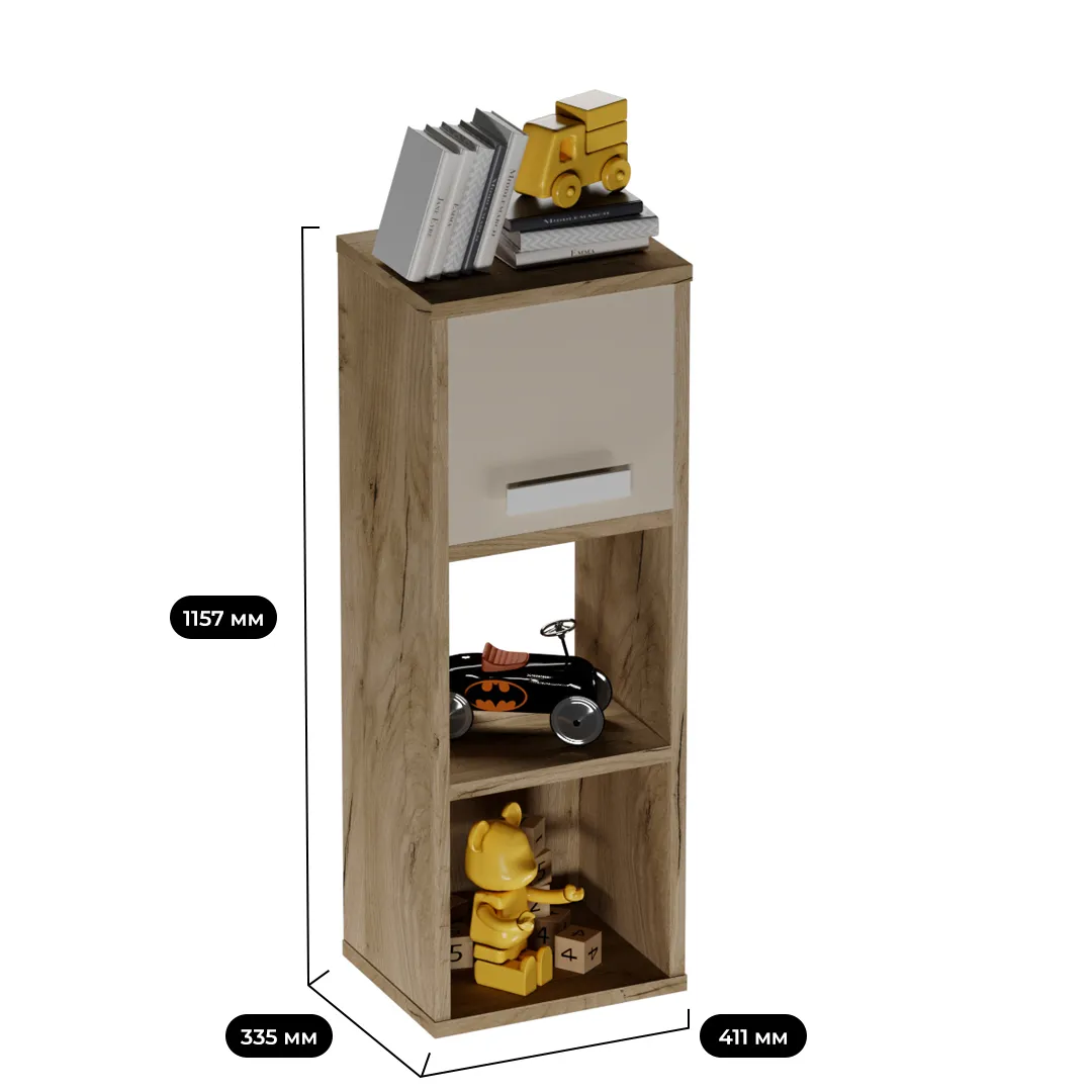 Cтеллаж сквозной книжный на 3 ниши с фасадом E803