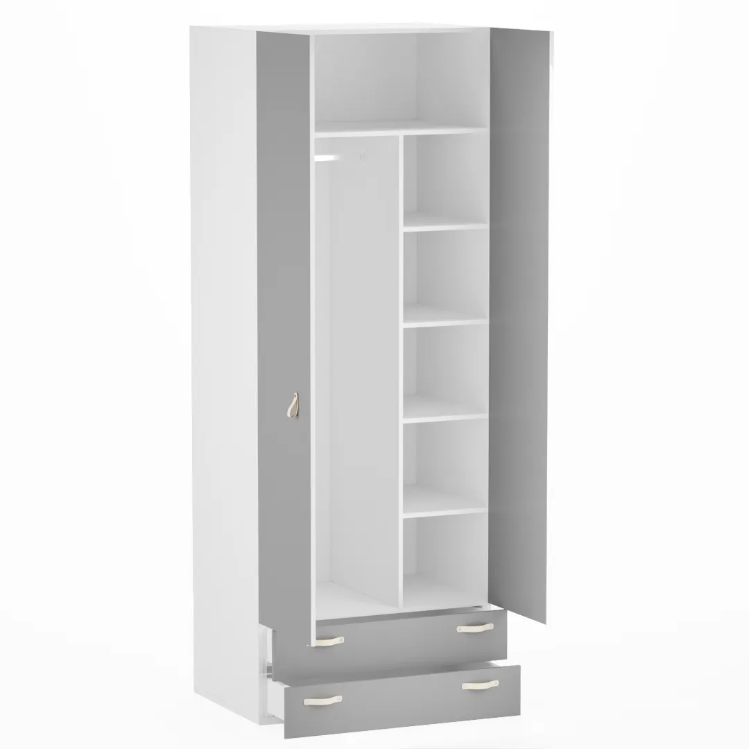 Шкаф двухдверный с ящиками глубокий L211.60