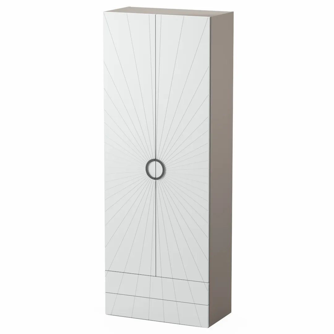 Шкаф 2 дверный с ящиками, фрезерованные фасады в эмали LE211.44