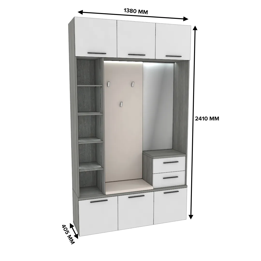 Секция с вешалкой и стеллажом с подсветкой LG416