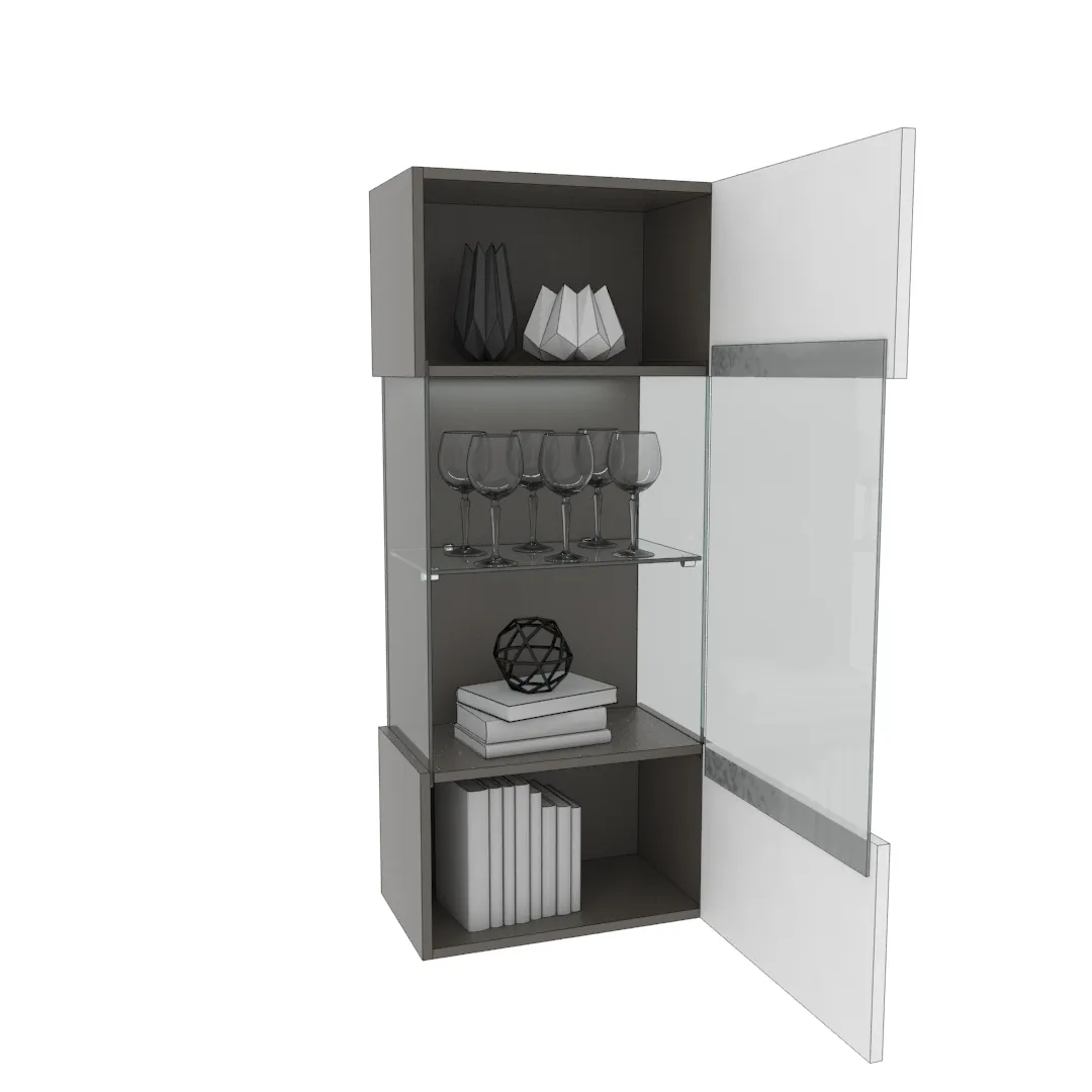 Шкаф навесной с подсветкой, фасады в эмали LE-350