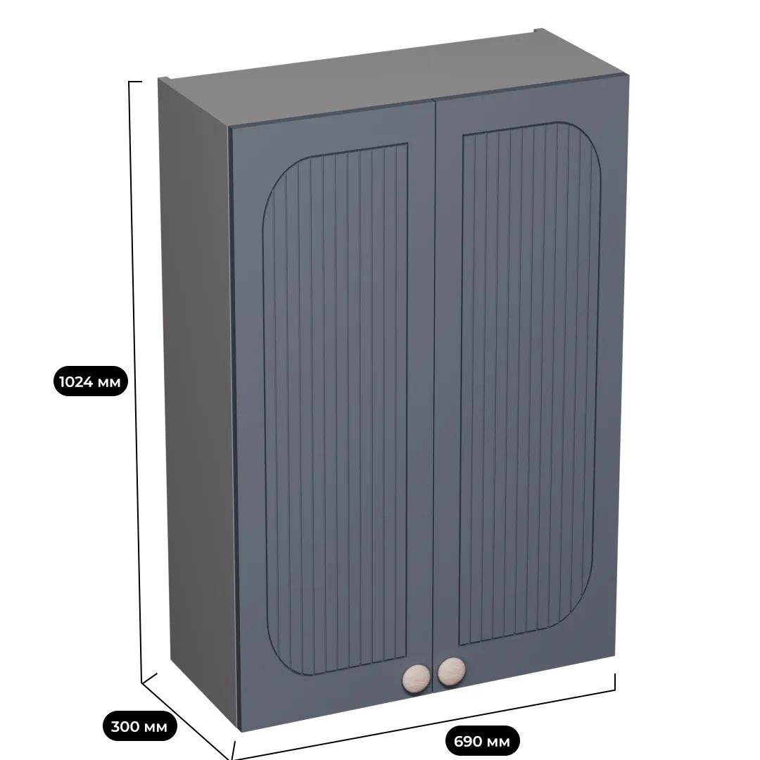 Антресоль двудверная, фрезерованные фасады в эмали LE339.300