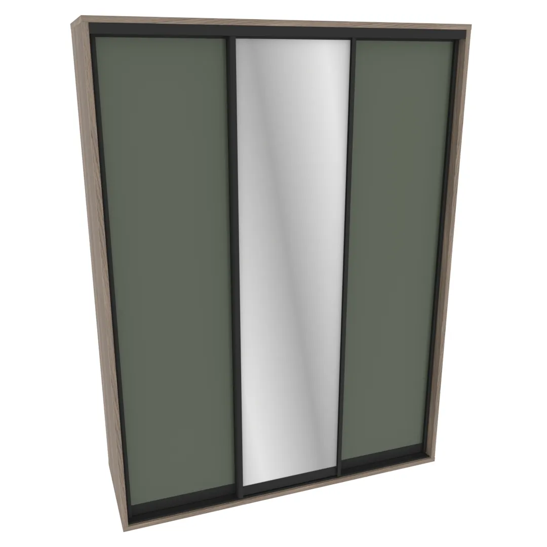 Шкаф-купе ХG180.60-3, профиль INTEGRO, фасад МДФ/зеркало серебро Шкаф-купе ХG180.60-3, профиль INTEGRO, фасад МДФ/зеркало серебро