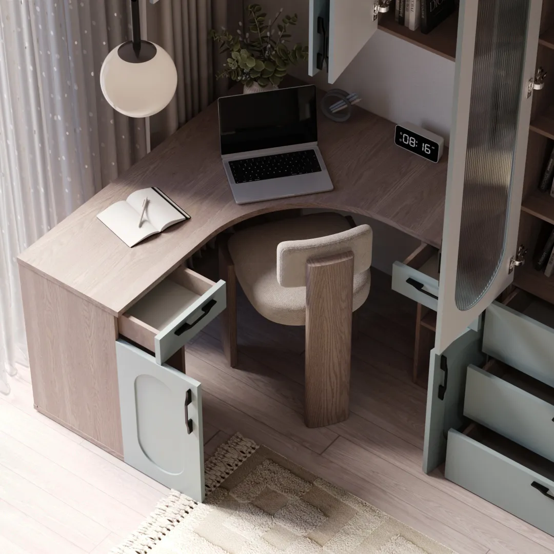 Рабочая зона Лацио фрезерованные фасады в эмали 98